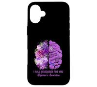 I Will Remember for You Brain Alzheimer's Awareness Violet Coque pour iPhone 16 Plus