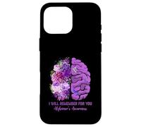 I Will Remember for You Brain Alzheimer's Awareness Violet Coque pour iPhone 16 Pro Max