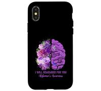 I Will Remember for You Brain Alzheimer's Awareness Violet Coque pour iPhone X/XS