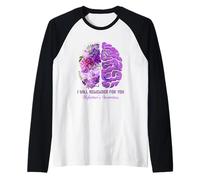 I Will Remember for You Brain Alzheimer's Awareness Violet Manche Raglan