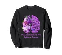 I Will Remember for You Brain Alzheimer's Awareness Violet Sweatshirt