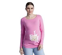 I Will Rock You - vêtement de maternité Mignon et Rigolo | T-Shirt de maternité avec Motif pour la Grossesse | T-Shirt de Grossesse - à Manches Longues (Rose, Medium)