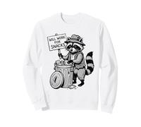 I Will Work for Snacks Funny Raton Laveur Humour Graphique Sweatshirt
