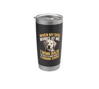 I Wink Back At My Dog In Case It's Canine Code Gobelet isotherme en acier inoxydable double paroi