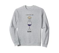 I Wish This Was Wine - Art Amusant pour Les Amateurs de vin Sweatshirt, Unisexe pour Adultes, Gris Chiné, S
