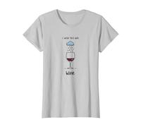 I Wish This Was Wine - Art Amusant pour Les Amateurs de vin T-Shirt, Femme, Argent, M