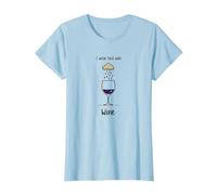 I Wish This Was Wine - Art Amusant pour Les Amateurs de vin T-Shirt, Femme, Bleu Céleste, M