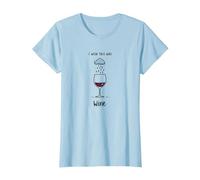 I Wish This Was Wine - Art Amusant pour Les Amateurs de vin T-Shirt, Femme, Bleu Céleste, XS