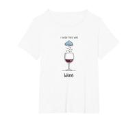 I Wish This Was Wine - Art Amusant pour Les Amateurs de vin T-Shirt, Femme Grandes Tailles, Blanc, 1X