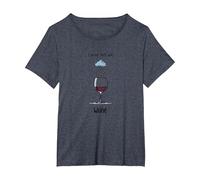 I Wish This Was Wine - Art Amusant pour Les Amateurs de vin T-Shirt, Femme Grandes Tailles, Bleu Chiné, 5X