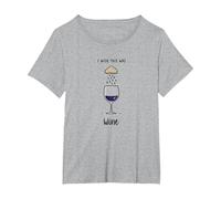 I Wish This Was Wine - Art Amusant pour Les Amateurs de vin T-Shirt, Femme Grandes Tailles, Gris Chiné, 4X