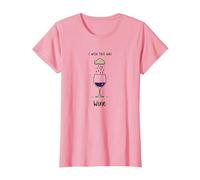 I Wish This Was Wine - Art Amusant pour Les Amateurs de vin T-Shirt, Femme, Rose, 3XL