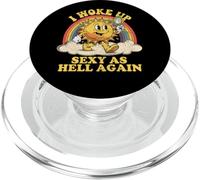 I Woke Up Sexy As Hell Again Sarcastic Funny Rainbow Sun PopSockets PopGrip pour MagSafe