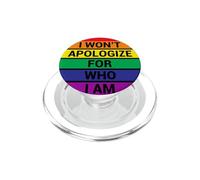 I Won't Apologize Rainbow Gay LGBT Pride Month LGBTQ PopSockets PopGrip pour MagSafe