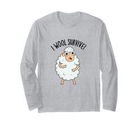 I Wool Survive est Un Jeu de Mots Amusant en Forme de Mouton Manche Longue