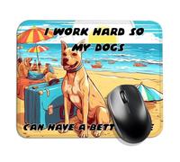 I Work Hard, and so Does My Dogs. Tapis de souris amusant (carré), confortable et antidérapant, motif chien, parfait pour les jeux sur ordinateur portable, cadeau de bureau pour les amoureux des