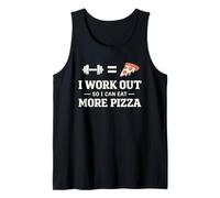 I Work Out So I Can Eat More Pizza Gym Fitness Humour Débardeur