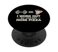 I Work Out So I Can Eat More Pizza Gym Fitness Humour PopSockets PopGrip Adhésif
