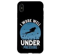 I Work Well Under Pressure Funny Plongée sous-Marine rétro océan Coque pour iPhone XS Max