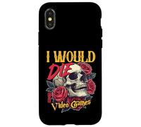 I Would Die for Video Games Edgy Dark Humor Gamer Coque pour iPhone X/XS