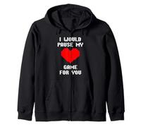 I Would Pause My Game for You Cœur Pixelisé Amour De Gamer Sweat à Capuche