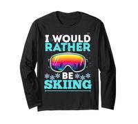 I Would Rather Be Skiing Vintage Ski Lover Sports d'hiver Manche Longue