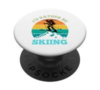 I Would Rather Be Skiing Vintage Ski Lover Sports d'hiver PopSockets PopGrip Adhésif