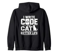 I Write Code So My Cat Can Have a Better Life Funny Geek Sweat à Capuche