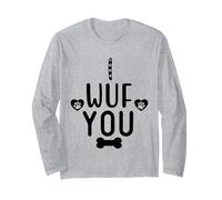 I Wuf You Dog Lover Cute Dog Paw Print Dog Mom Dad Dogs Mum Manche Longue
