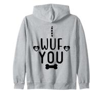 I Wuf You Dog Lover Cute Dog Paw Print Dog Mom Dad Dogs Mum Sweat à Capuche