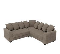 I0I&I0I Canapé d'angle modulaire en forme de L avec coussin doux - Canapé en velours côtelé 5 places avec dossier et accoudoirs - Salon moderne avec cadre en bois massif - Canapé combiné pour salon