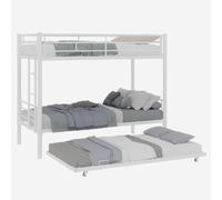 I0I&I0I Twin Over Twin Lit superposé en métal très résistant Lit superposé en acier robuste pour enfants et adultes avec une grande stabilité (blanc)