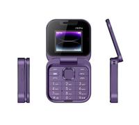 I16 Pro Téléphone Portable Pliable À Rabat, Téléphone Portable pour Senior, avec Un Grand Bouton, Carte 2sim, Cadeau Fête des Pères/Fête des Mères, Facile à Utiliser(Color:Purple)