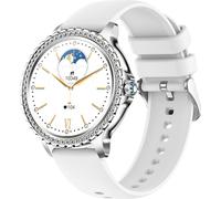 I58 Montre intelligente de 1,32 pouces, montre Bluetooth, IP67, étanche, pour IOS7.1/Android4.4, I58, cadre argenté, bracelet en silicone gris
