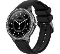 I58 Smartwatch 1,32 pouces, montre-bracelet Bluetooth intelligente multifonctionnelle, étanche IP67, compatible IOS7.1/Android4.4，Lunette noire, bracelet en silicone noir
