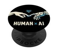 IA Futur Tech Minimal Humain Geek Style Design PopSockets PopGrip Adhésif