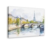 IADNG Impression sur toile représentant la Seine à Paris 40 x 60 cm
