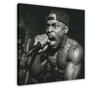 IADNG Impression sur toile Rough-and-ready - Motif rap noir et blanc - 40 x 40 cm