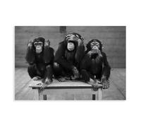 IADNG Poster sur toile Singe de la sagesse 60 x 90 cm