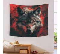 IAEXFGHJZ Le loup gris 3D Effet Tapisserie Décoration Murale Tapisserie Murales Tapisserie Murale Tissu Pour La Chambre À Coucher Le Salon Le Dortoir Tenture Murale 70cmx100cm