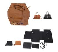 IAEXUOQC Kit Sac DIY Femmes épaule Sac à Main Facile à Faire à la Main Bricolage en Cuir PU Sac Tricot Ensemble matériel Accessoires for Sac à Coudre à la Main(Num1 Black)
