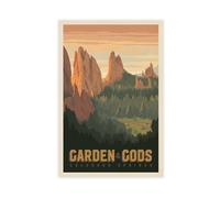 IAGHRT Poster de voyage vintage « Garden of the Gods » sur toile pour décoration de chambre à coucher, bureau, chambre, cadeau (50 x 75 cm)