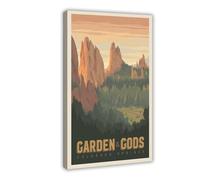 IAGHRT Poster de voyage vintage « Garden of the Gods » sur toile pour décoration de chambre à coucher, bureau, chambre, cadeau (50 x 75 cm)