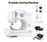 IAGREEA Mini machine à coudre YASM-505A Violet pour débutants, marche arrière, portable, multifonction, réparations domestiques et loisirs créatifs, 12 points intégrés