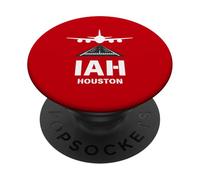 IAH Airport Houston, Texas Avion Atterrissage sur Piste PopSockets PopGrip Adhésif
