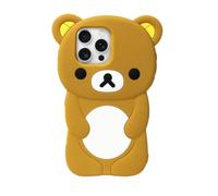 IAIYOXI Coque en silicone souple pour iPhone 14, motif ours en peluche 3D dessin animé, coque de protection adorable et tendance, coque kawaii pour femmes, filles, enfants, marron