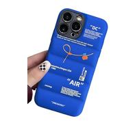 IAIYOXI Coque matelassée et douce pour iPhone 14 Plus, 14, 13, 12, 11, Pro Max, Plus, X, XS, XR, 7, 8, design de marque de chaussures de sport, inscription « Sneakers » blanche ou noire - Bleu