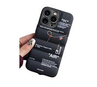 IAIYOXI Puffer Case with Sports Shoes Brand Design for iPhone 16 Plus,Sneakers Ins White Or Black Label Soft Cover-Blue Puffy Cover for iPhone 16 15 14 13 12 11 Pro Max Plus X XS XR 7 8 (Black)