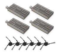 iAmoy Lot de 12 accessoires pour robot aspirateur Dreame Aqua10 Ultra Roller Complete - Kit de pièces de rechange avec 4 filtres et 8 brosses latérales