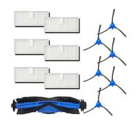 iAmoy Lot de 13 Pièces de Rechange Compatibles avec Aspirateur Robot Kyvol Cybovac E20, E30, E31, 6 Brosses Latérales + 6 Filtres + 1 Brosse Rotative